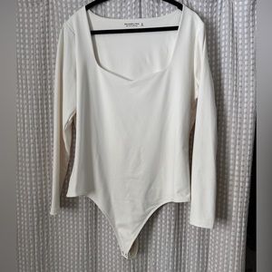 Abercrombie Cream Long Sleeve Bodysuit Size XL